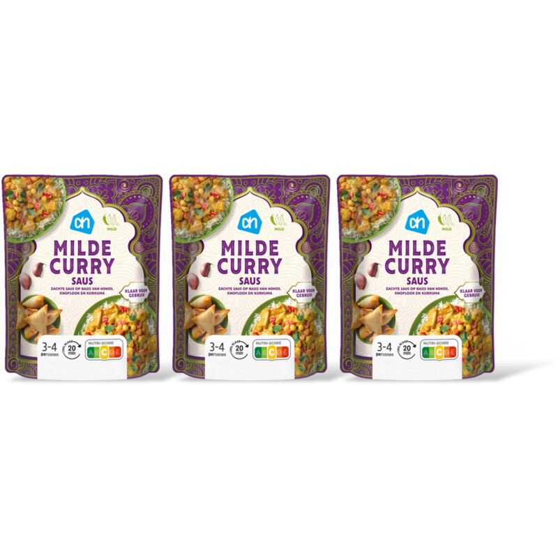 AH Milde curry saus 3-pack