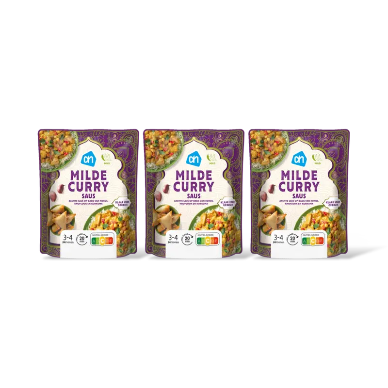 Milde curry saus 3-pack