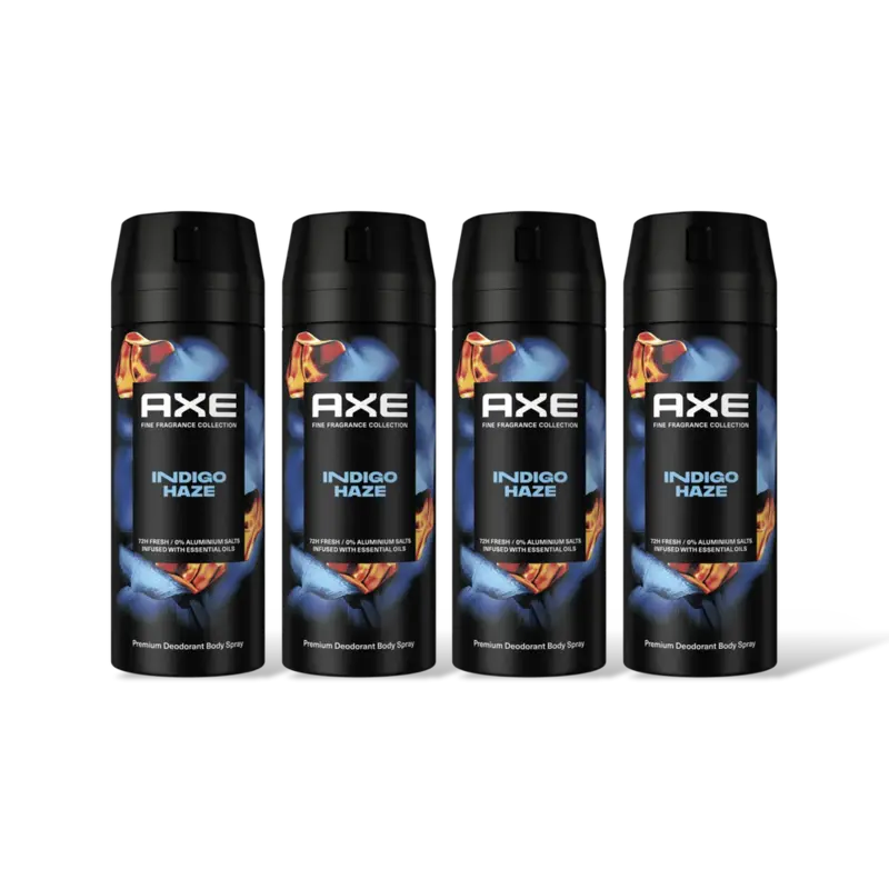 Axe Indigo haze deodorant body spray 4-pack