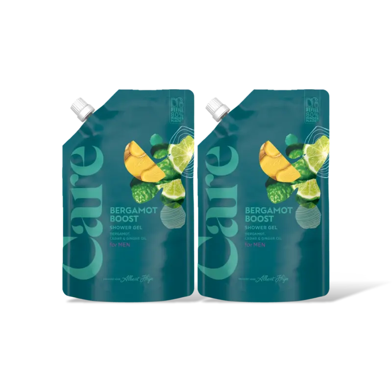Care Bergamot boost shower gel refill 2-pack