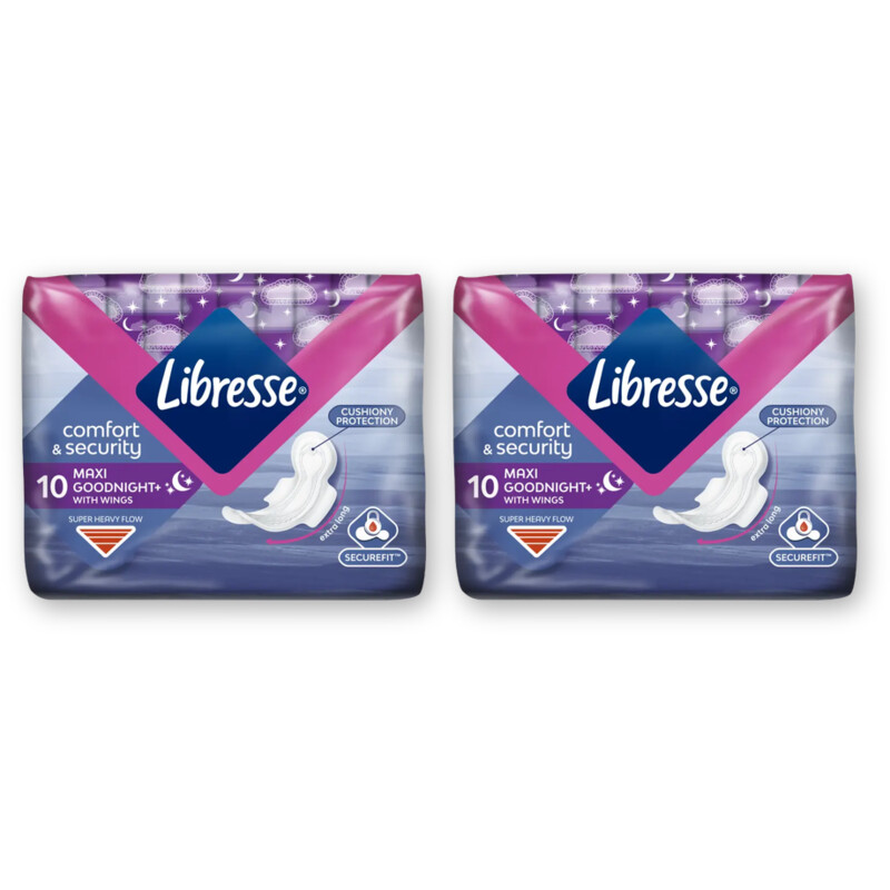 Libresse Maxi goodnight wings maandverband 2-pack