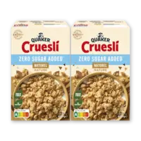 Quaker Cruesli zero sugar added naturel 2-pack