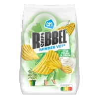 AH Ribbelchips sour cream & onion minder ve