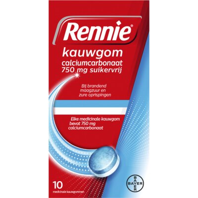 pdp-image-Rennie Kauwgom calciumcarbonaat suikervrij