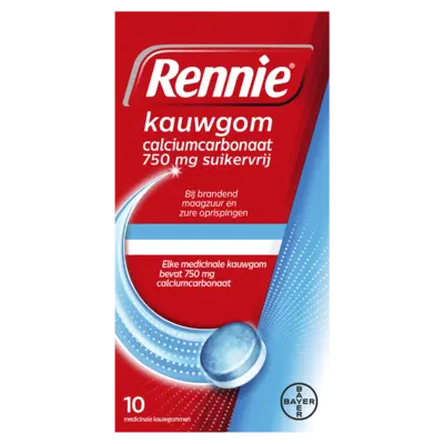 pdp-image-Rennie Kauwgom calciumcarbonaat suikervrij
