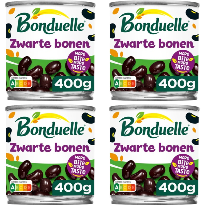 Een afbeelding van Bonduelle zwarte bonen 4-pack