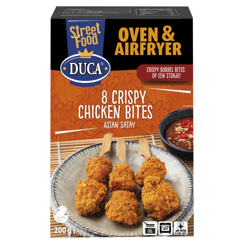 Duca 8 crispy chicken bites Asian satay