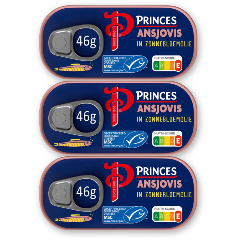 Princes Ansjovisfilets in zonnebloemolie 3-pack