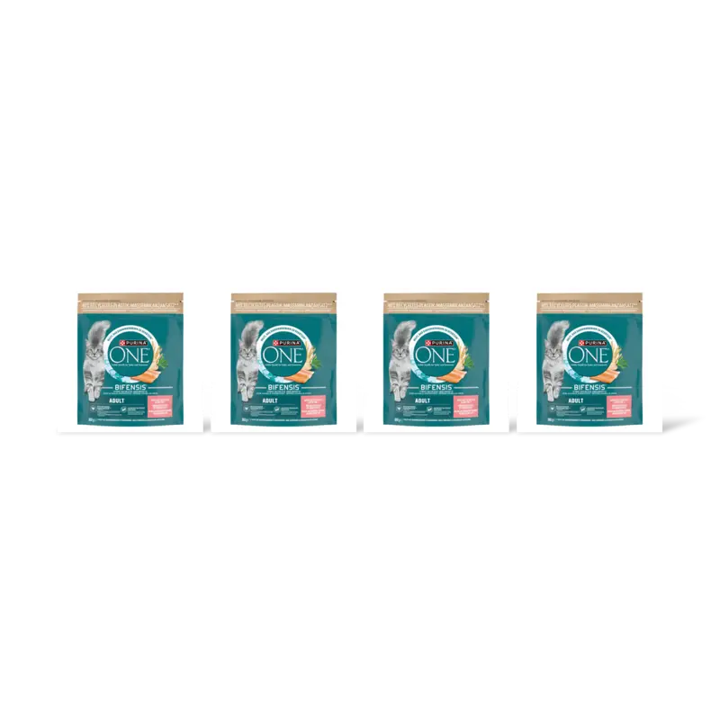 Purina ONE Adult rijk aan zalm 4-pack
