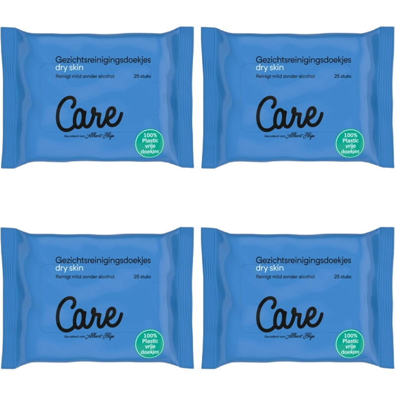Een afbeelding van Care Dry skin gezichtsdoekjes 4-pack