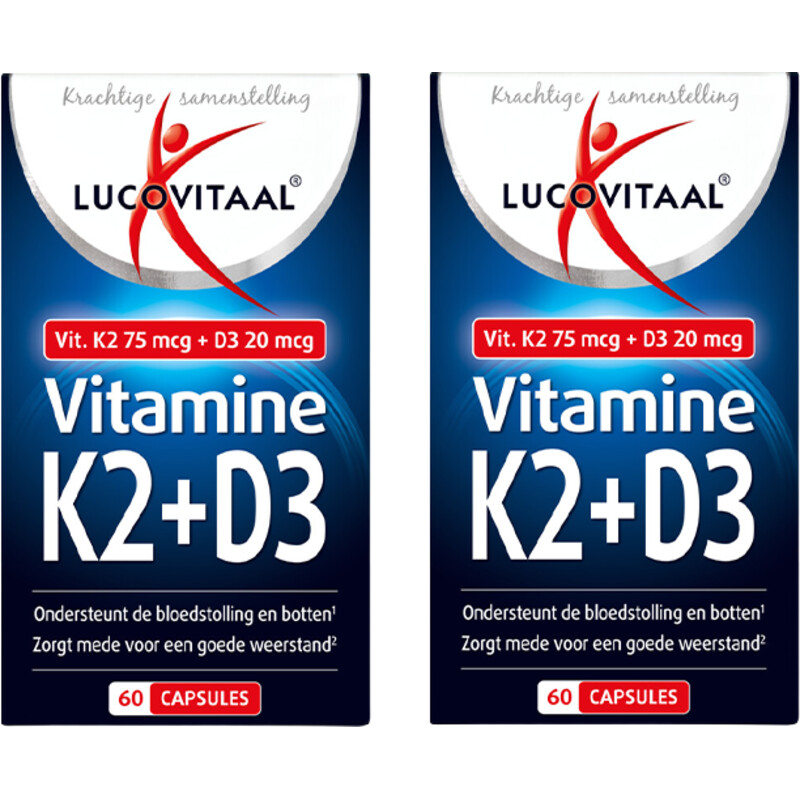 Een afbeelding van Lucovitaal K2 + D3 vitamine capsules 2-pack