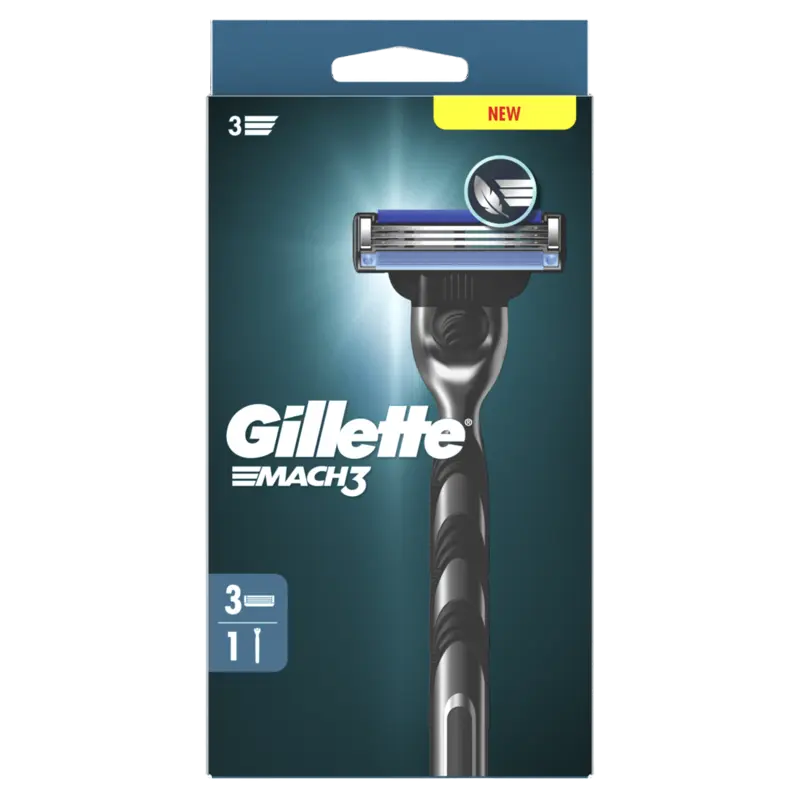 Gillette Mach3 handle + 3 scheermesjes