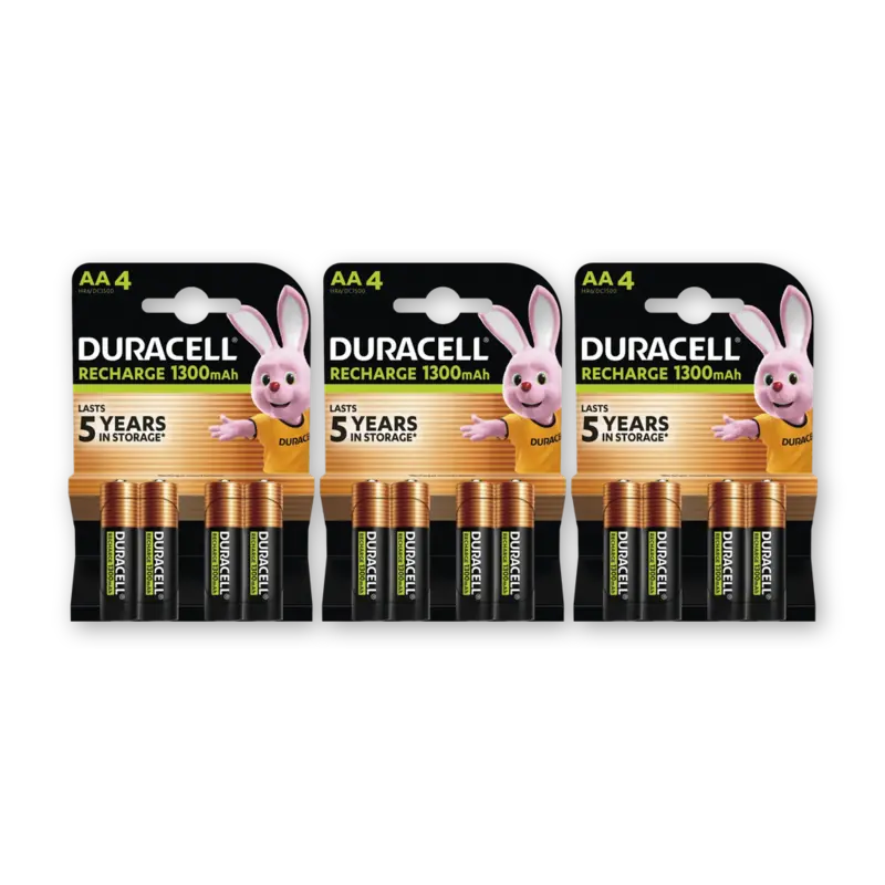 Duracell Rechargeable AA-batterijen 1300 mAh 3-pk