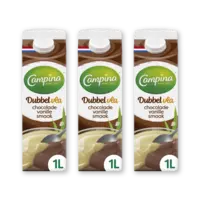 Campina Dubbelvla chocolade vanille smaak 3-pack