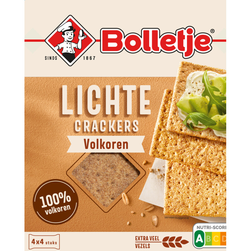 Een afbeelding van Bolletje Lichte crackers volkoren