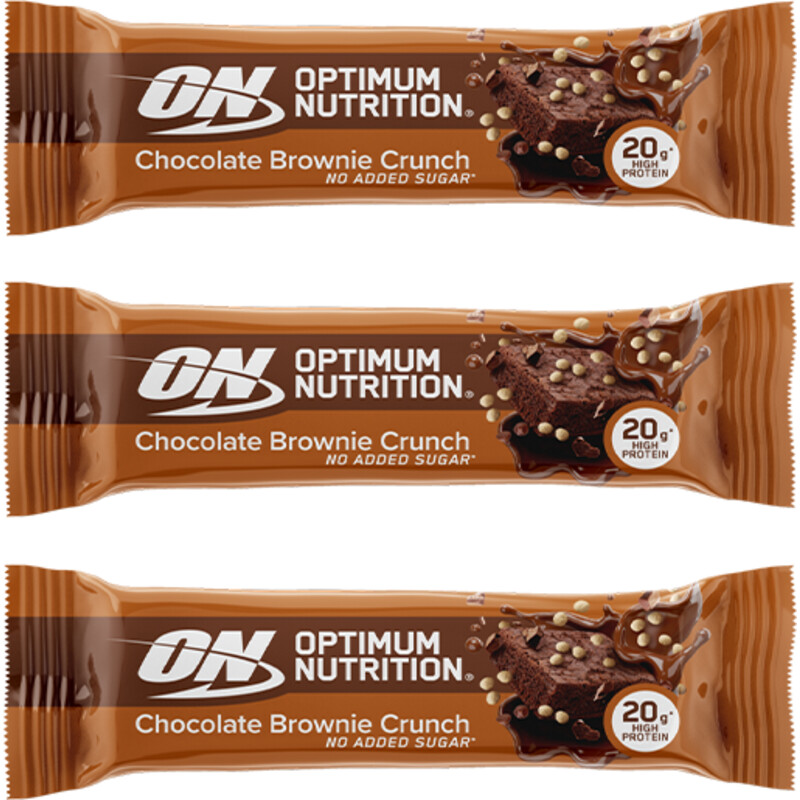 Een afbeelding van Optimum Nutrition Chocolate brownie crunch bar 3-pack