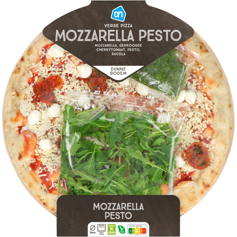 Een afbeelding van AH Pizza mozzarella pesto