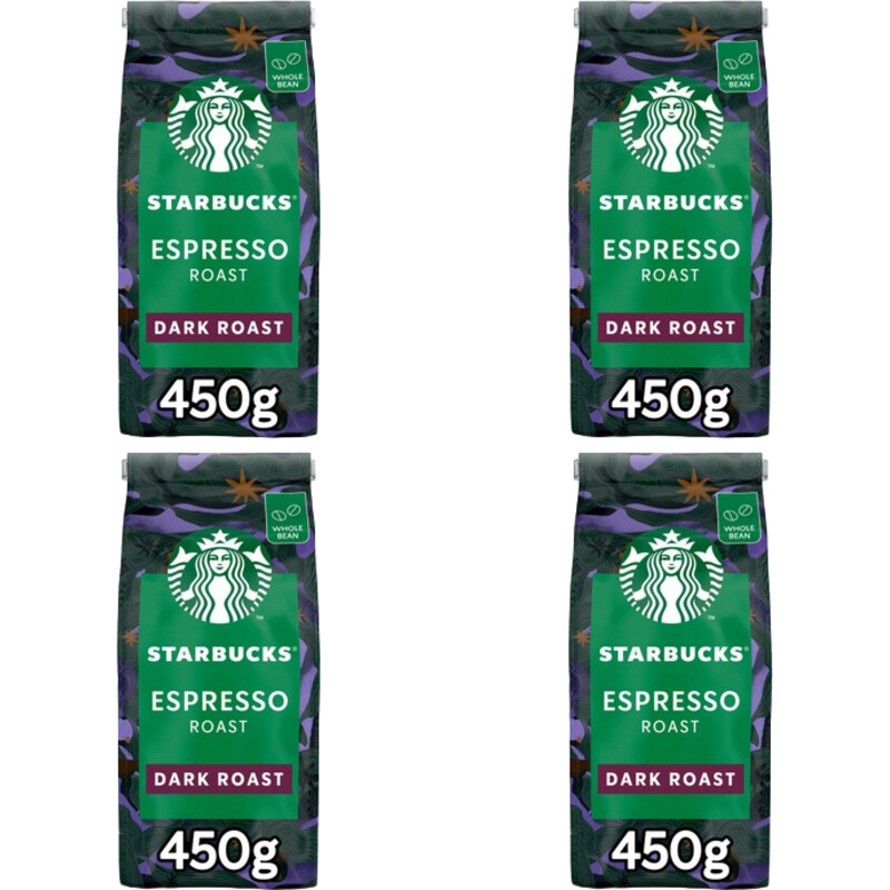 Een afbeelding van Starbucks Bonen Dark Espresso Roast 4-pack