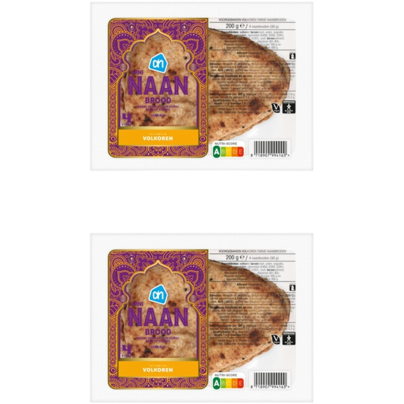 Een afbeelding van AH Mini naan brood volkoren 2-pack