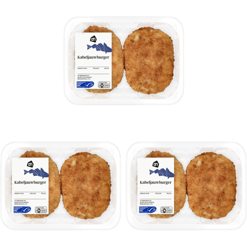 Een afbeelding van AH Kabeljauwburger gepaneerd 3x