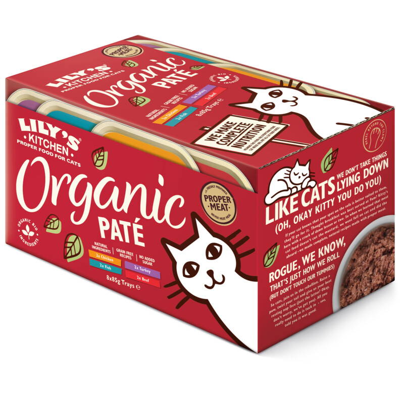 Een afbeelding van Lily's Kitchen Organic paté diverse smaken 8-pack