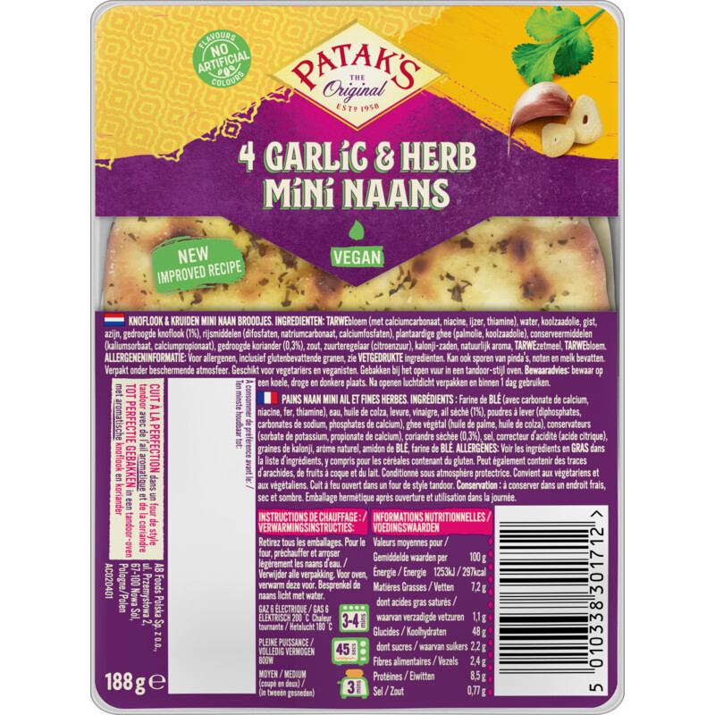 Patak's Mini naan garlic & coriander