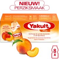 Een afbeelding van Yakult Plus perziksmaak 8-pack