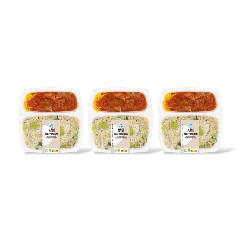 Babi pangang & nasi 3-pack