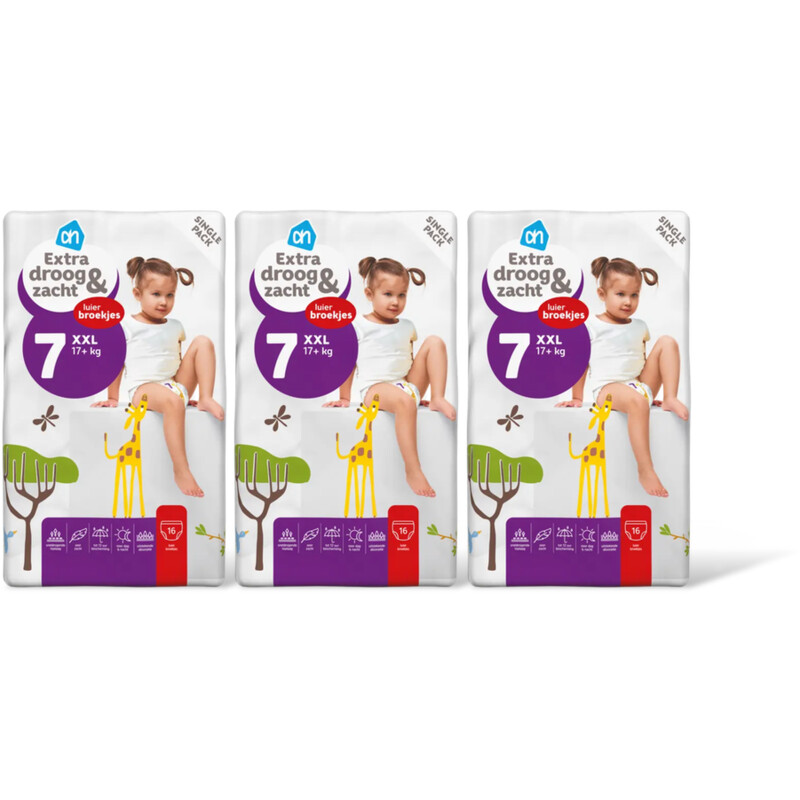 AH Extra droog en zacht pants maat 7 3-pack