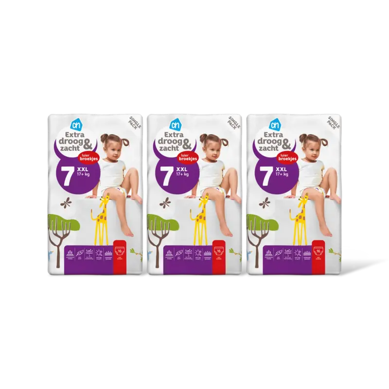 Extra droog en zacht pants maat 7 3-pack