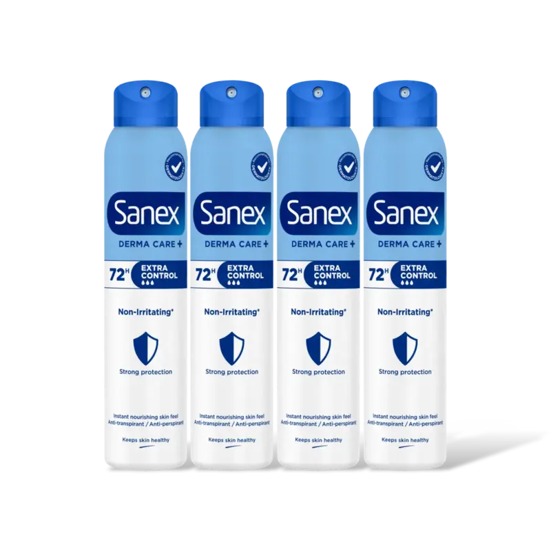 Sanex Derma care extra control deo spray 4-pck