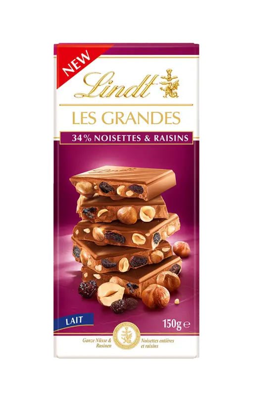Les grandes 34% noisettes & raisins