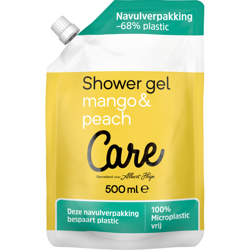 Een afbeelding van Care Shower gel mango & peach navul