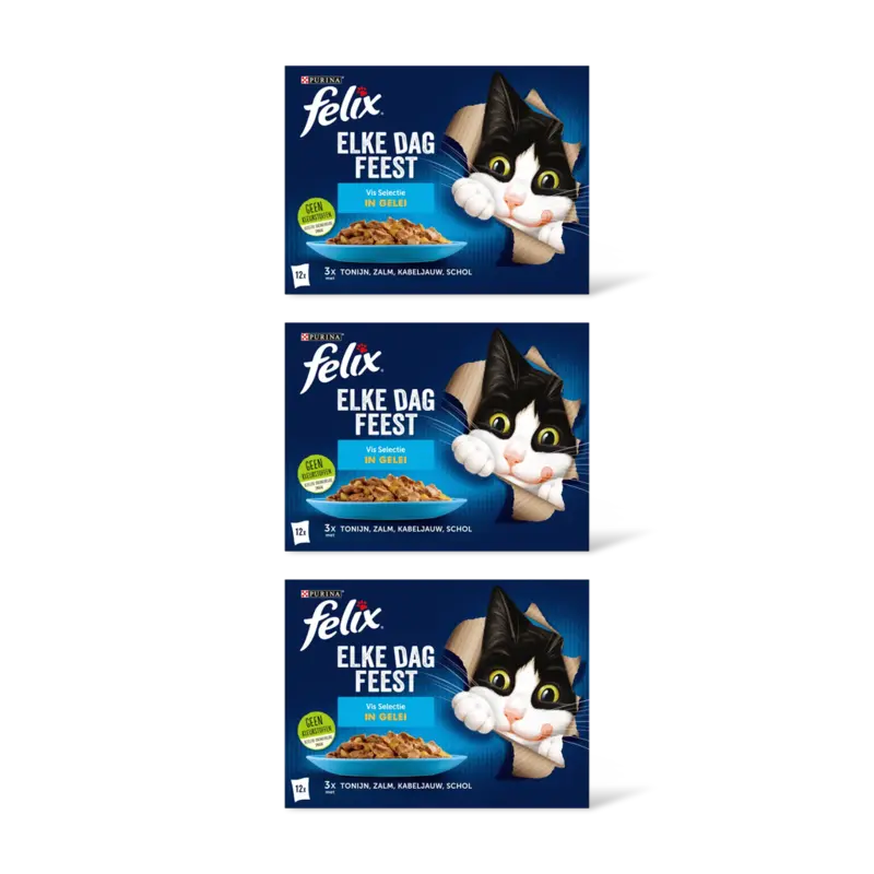 Felix Elke dag feest vis selectie in gelei 3pk