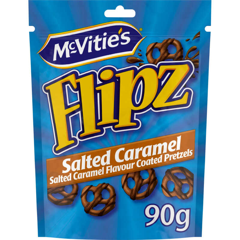 Een afbeelding van McVitie's Flipz salted caramel chocolate pretzels