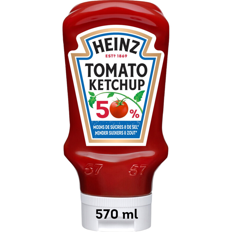 Een afbeelding van Heinz Tomato ketchup 50% minder suikers & zout