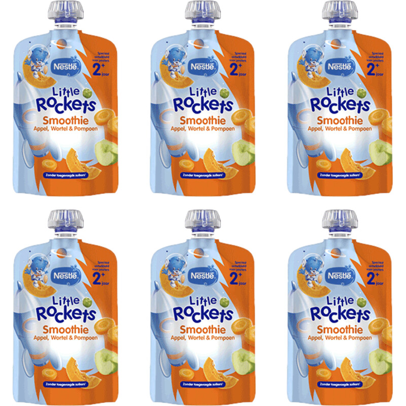 Een afbeelding van Nestlé Little Rockets appel pompoen 6-pack