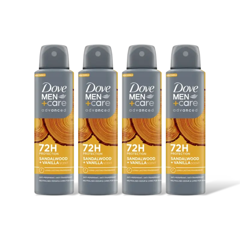 Dove Men+care sandalwood + vanilla 4pack