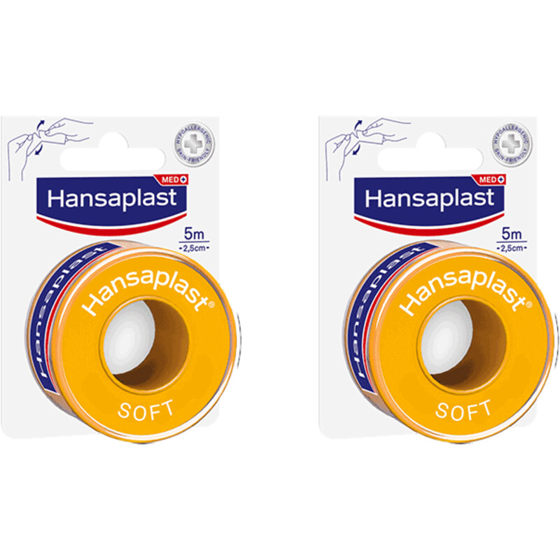 Een afbeelding van Hansaplast Hechtpleister soft 2-pack