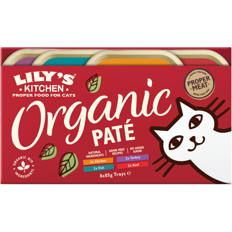 Een afbeelding van Lily's Kitchen Organic paté diverse smaken 8-pack