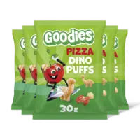 Goodies Snack dino puffs pizza 3+ jaar 5-pack