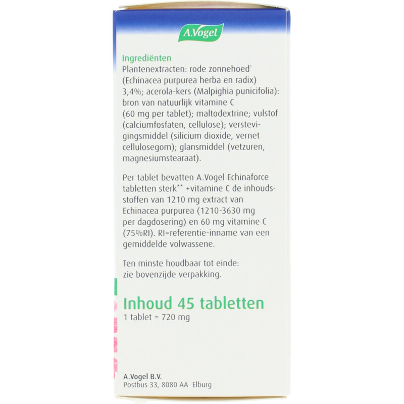 Een afbeelding van A.Vogel Echinaforce sterk** + vitamine C