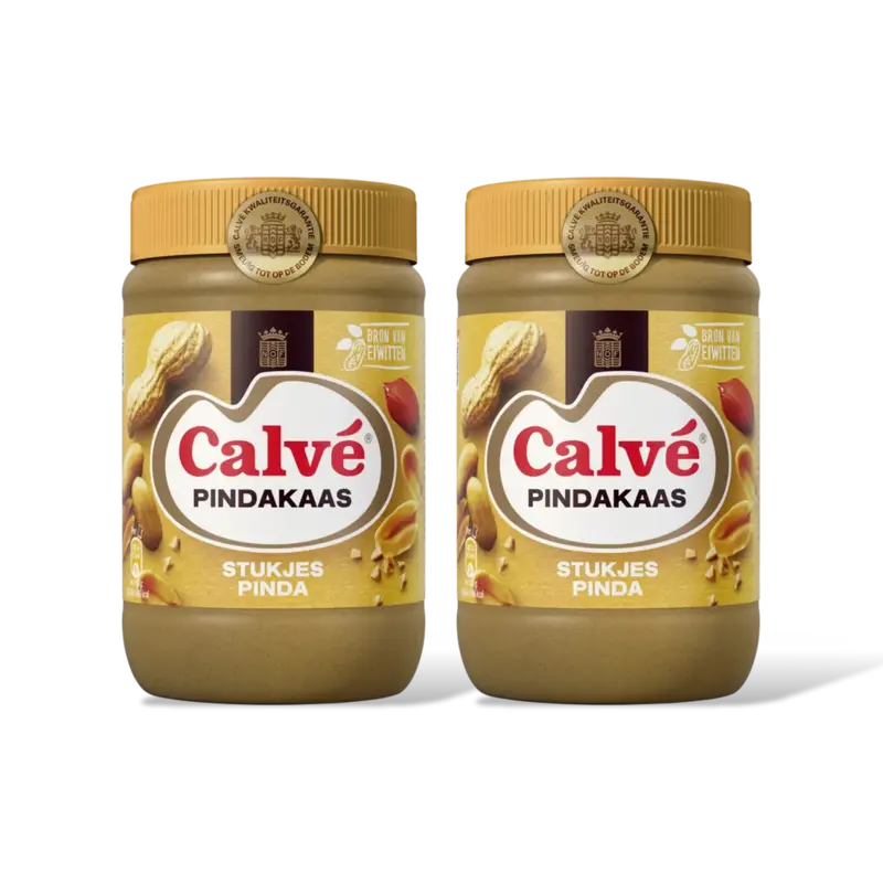 Pindakaas met stukjes pinda 2pack