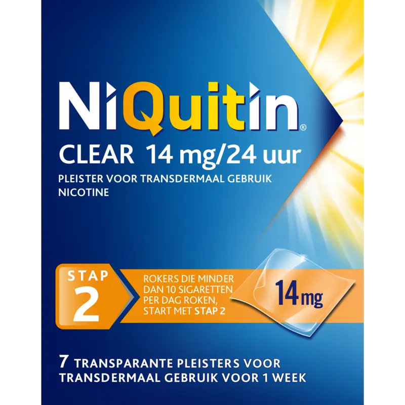Clear 14mg nicotine pleister stap 2
