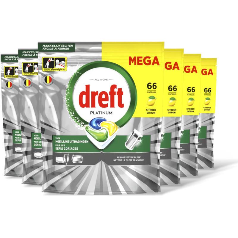 Dreft Platinum original vaatwastabletten 6-pck