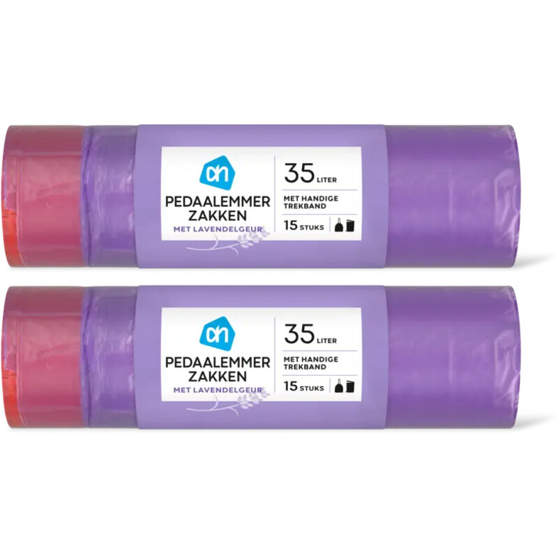 AH Pedaalemmerzak trekband lavendel 35l 2pk