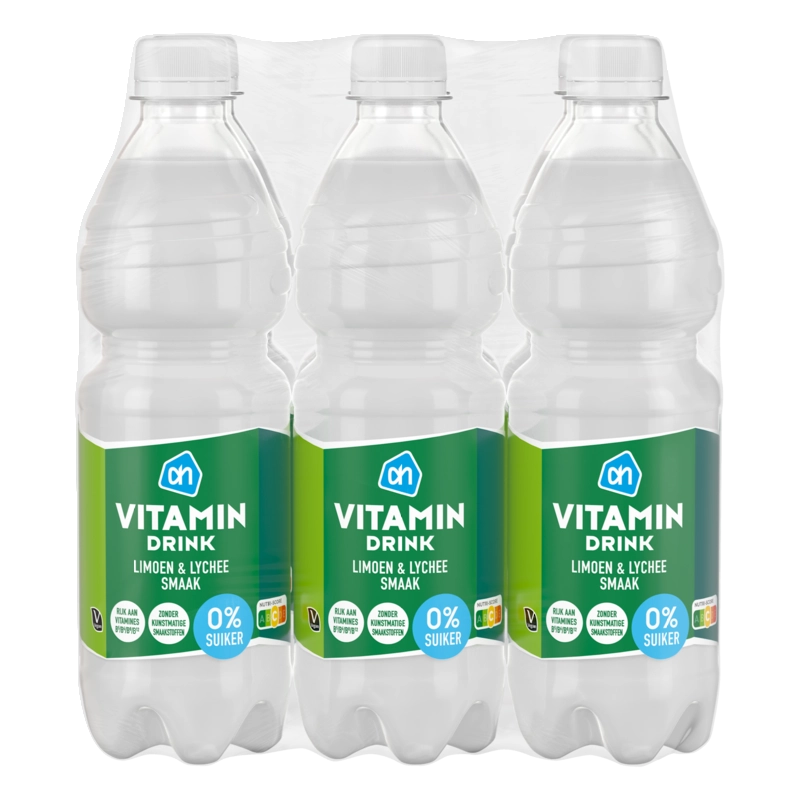 Vitamin drink limoen lychee 0% 6-pack
