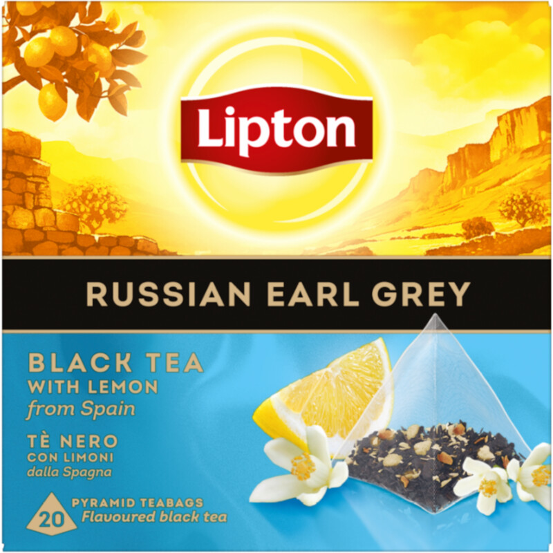 Een afbeelding van Lipton Russian earl grey black tea lemon