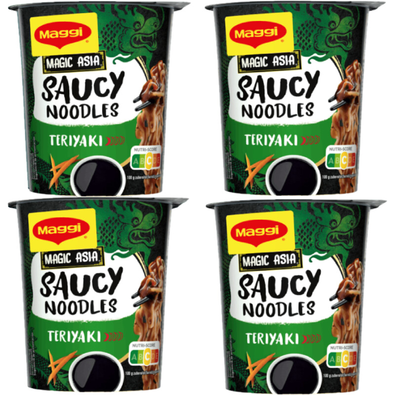 Een afbeelding van Maggi Saucy noodles teriyaki 4-pack