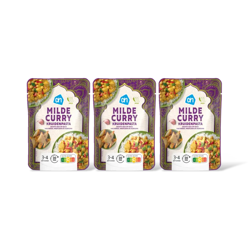Milde curry kruidenpasta 3-pack